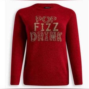 Plus Size Tinsel Pop Fizz Drink Holiday Christmas Sweater